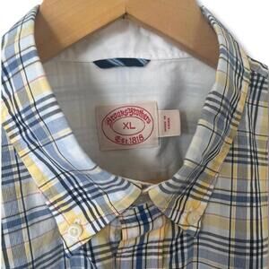 Brooks Brothers Shirt Mens XL Blue Yellow Plaid Long Sleeve Button Down Cotton